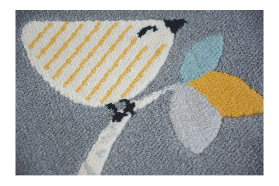 Koberec PASTEL 18405/072 -Ptáčci šedý