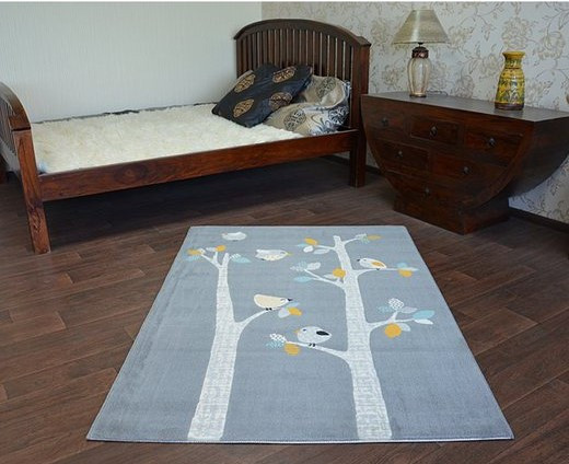 Koberec PASTEL 18405/072 -Ptáčci šedý