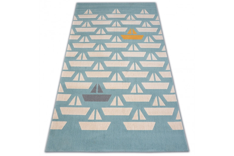 Koberec PASTEL 18411/032 - Lodičky tyrkys / krém / šedý / zlatý