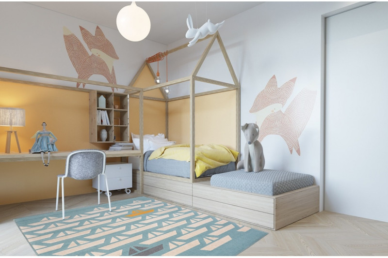 Koberec PASTEL 18411/032 - Lodičky tyrkys / krém / šedý / zlatý