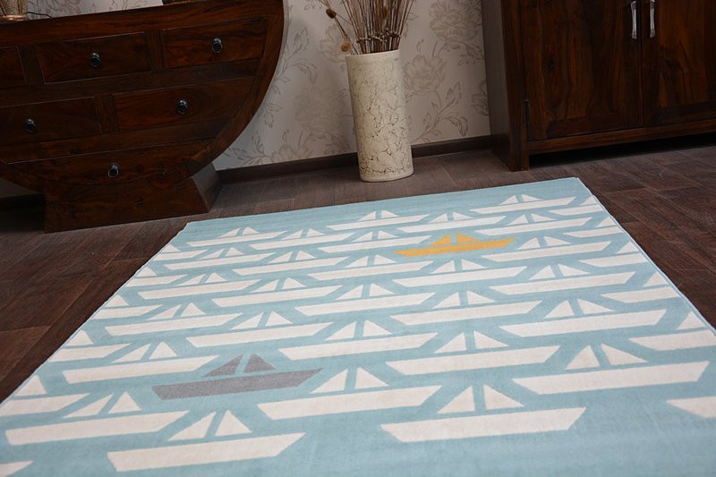 Koberec PASTEL 18411/032 - Lodičky tyrkys / krém / šedý / zlatý