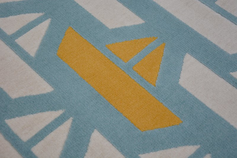 Koberec PASTEL 18411/032 - Lodičky tyrkys / krém / šedý / zlatý