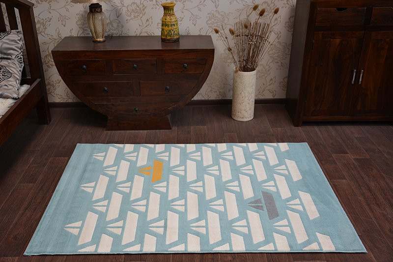 Koberec PASTEL 18411/032 - Lodičky tyrkys / krém / šedý / zlatý