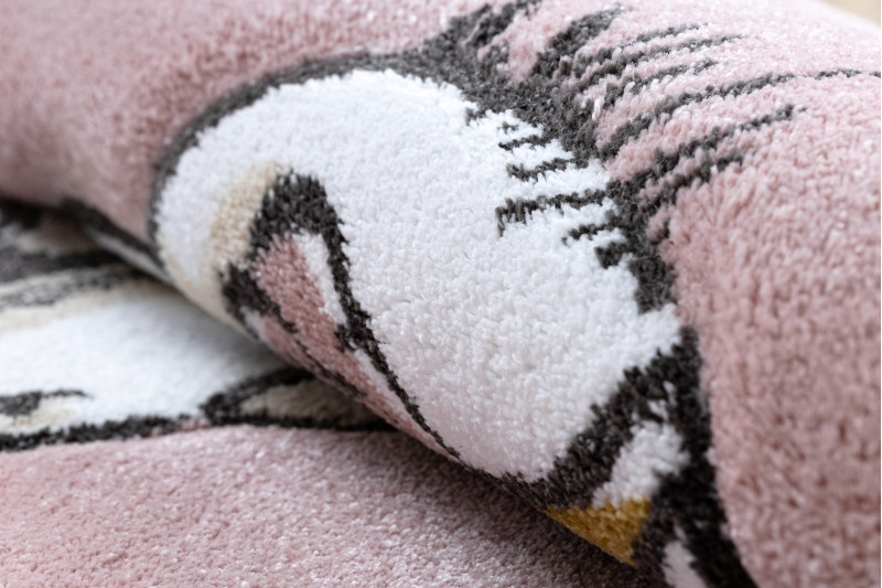 Koberec PETIT ELEPHANT Slůně HVĚZDY kruh růžový