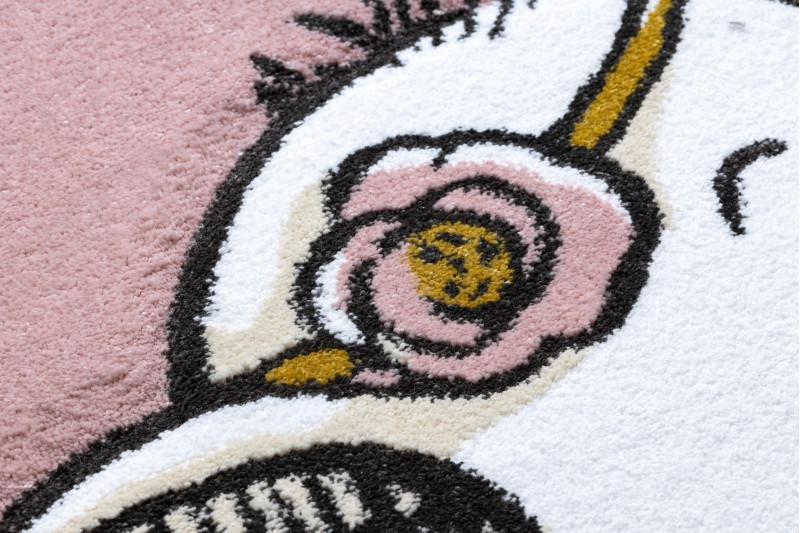 Koberec PETIT ELEPHANT Slůně HVĚZDY kruh růžový