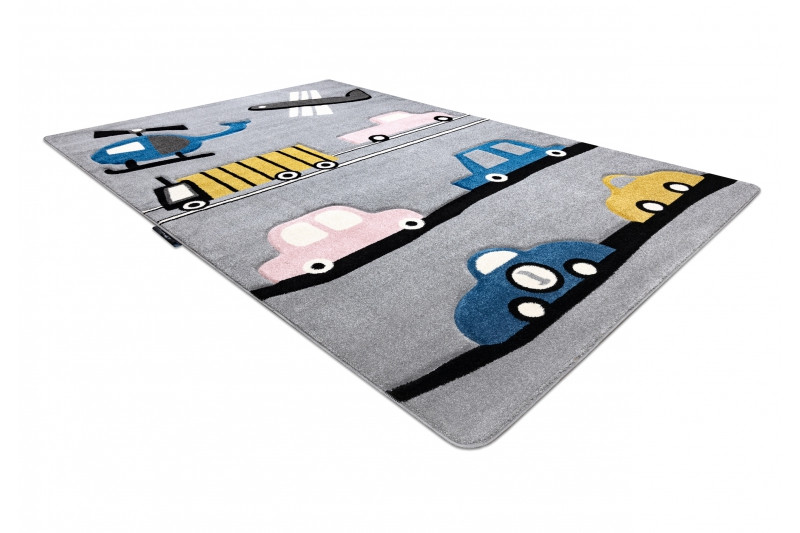 Koberec PETIT TOYS HRAČKY AUTA šedý