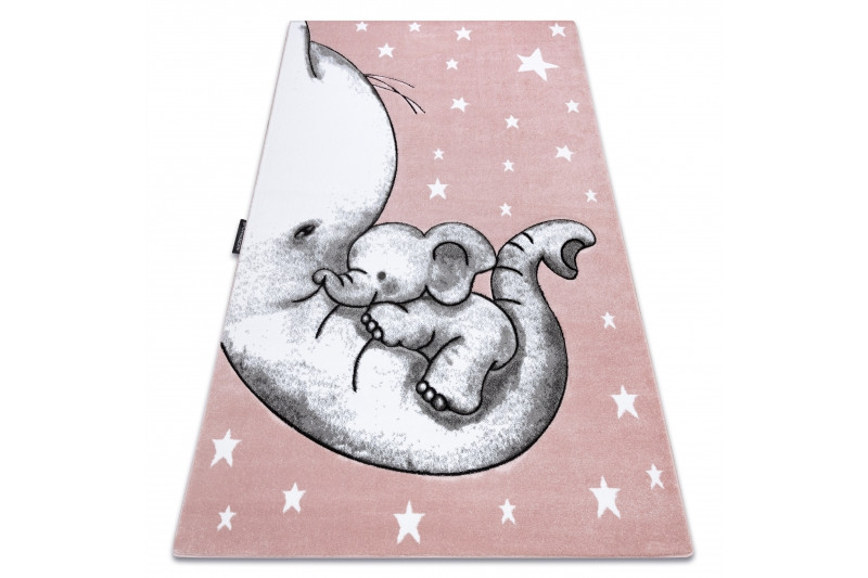 Koberec PETIT TRUMPET TRÚBA SLONÍ SLONÍK HVĚZDY růžový