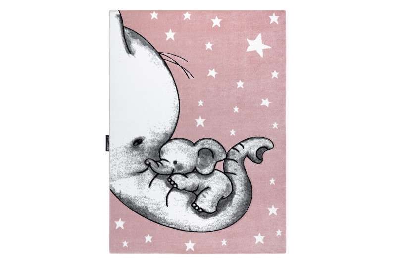 Koberec PETIT TRUMPET TRÚBA SLONÍ SLONÍK HVĚZDY růžový