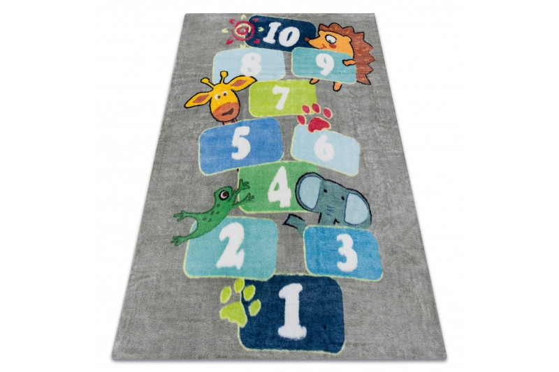 Koberec PLAY Klasy čísla zvířátka G3554-4 šedý