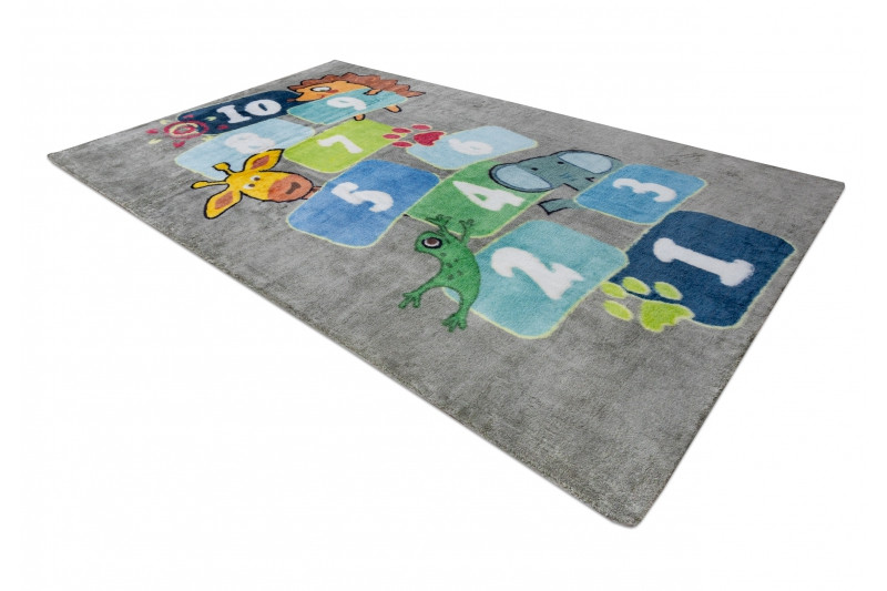 Koberec PLAY Klasy čísla zvířátka G3554-4 šedý