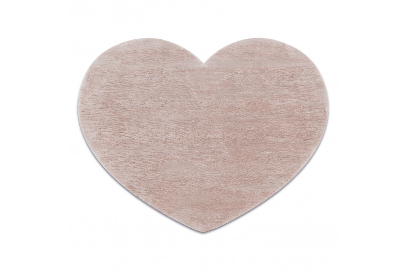 Koberec protiskluzový SHAPE 3105 Srdce Shaggy - špinavě růžový plyš