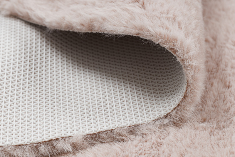 Koberec protiskluzový SHAPE 3105 Srdce Shaggy - špinavě růžový plyš