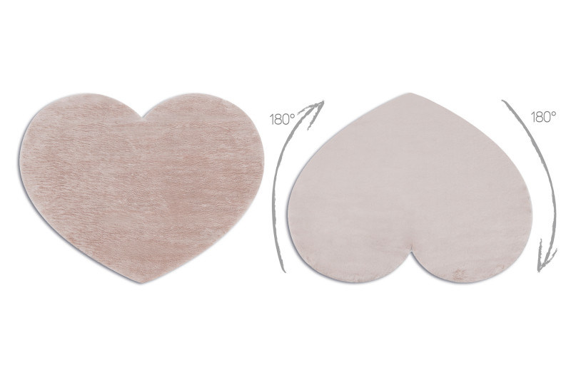 Koberec protiskluzový SHAPE 3105 Srdce Shaggy - špinavě růžový plyš