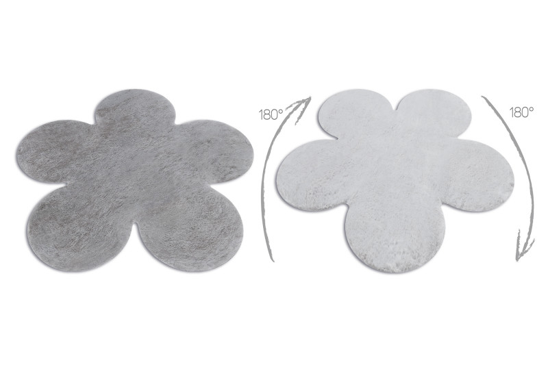 Koberec protiskluzový SHAPE 3106 Kvítek Shaggy - šedý plyš