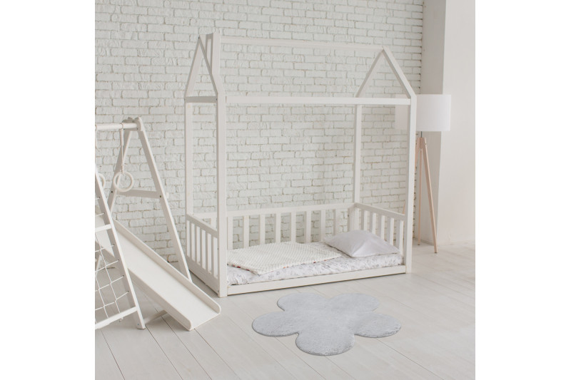 Koberec protiskluzový SHAPE 3106 Kvítek Shaggy - šedý plyš