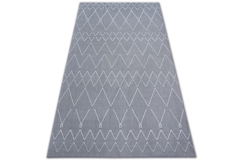 Koberec SENSE Micro 81249 ETNO Cik Cak stříbrný/bílý