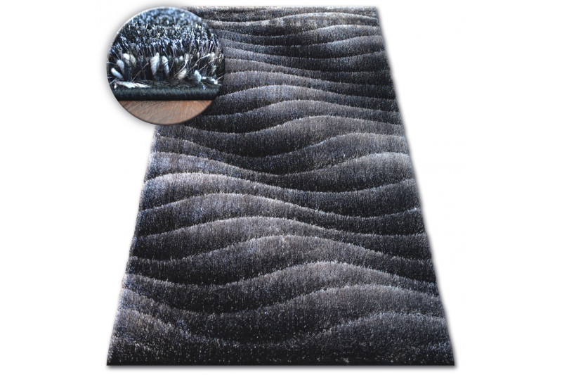 Koberec Shaggy SPACE 3D B222 tmavě šedý