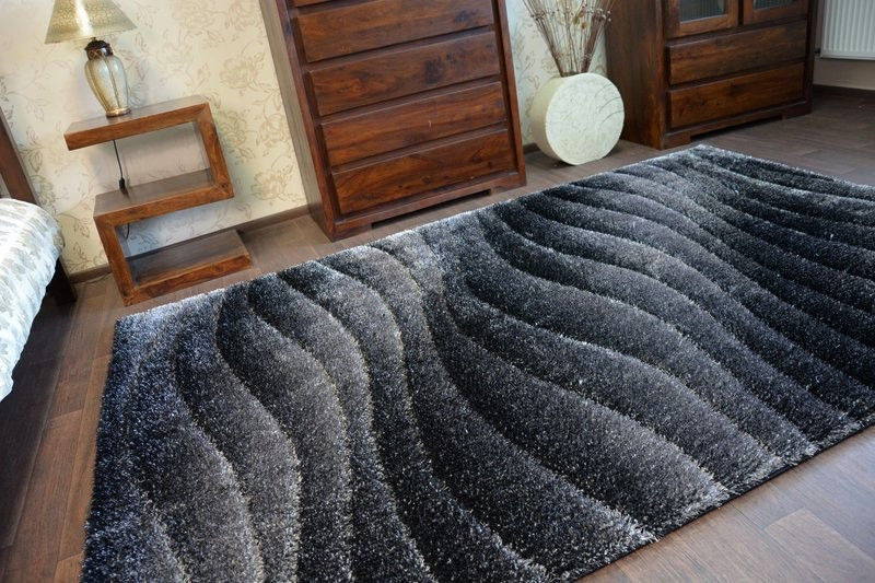 Koberec Shaggy SPACE 3D B222 tmavě šedý