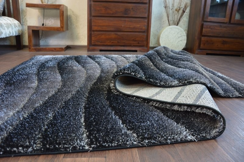 Koberec Shaggy SPACE 3D B222 tmavě šedý