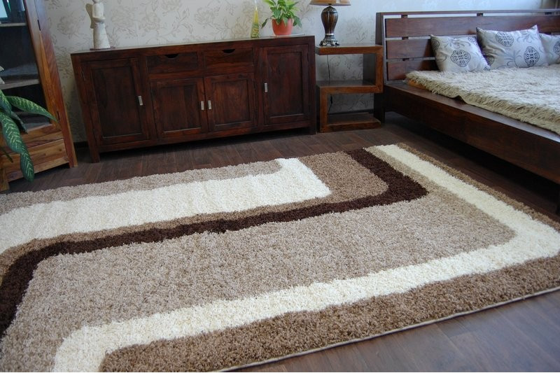 Koberec SHAGGY ZENA 2527 jasny béž/tmavý béž