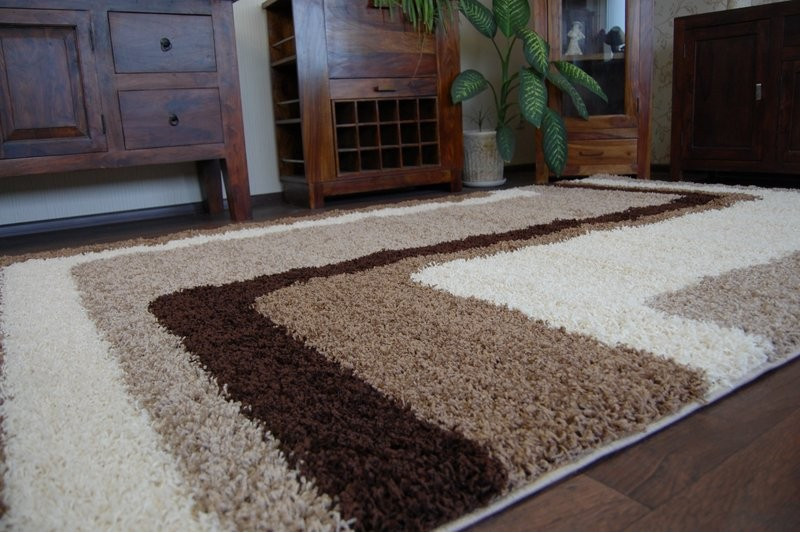 Koberec SHAGGY ZENA 2527 jasny béž/tmavý béž