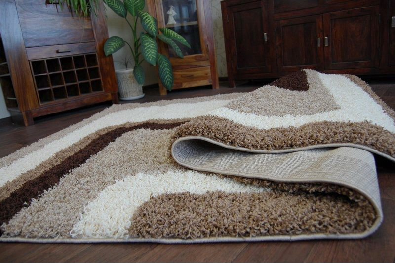 Koberec SHAGGY ZENA 2527 jasny béž/tmavý béž