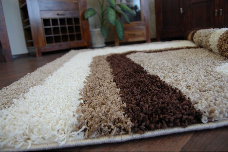 Koberec SHAGGY ZENA 2527 jasny béž/tmavý béž