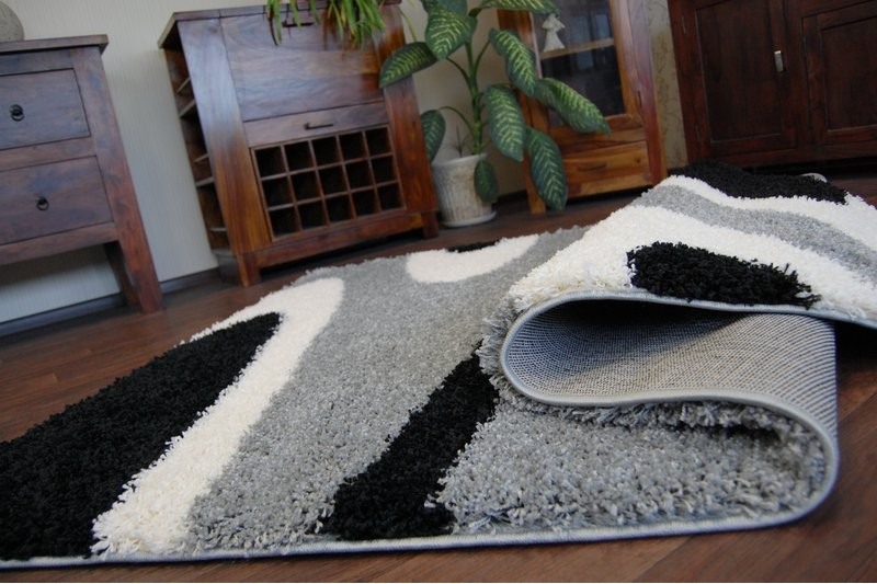 Koberec SHAGGY ZENA 3310 šedý / černý