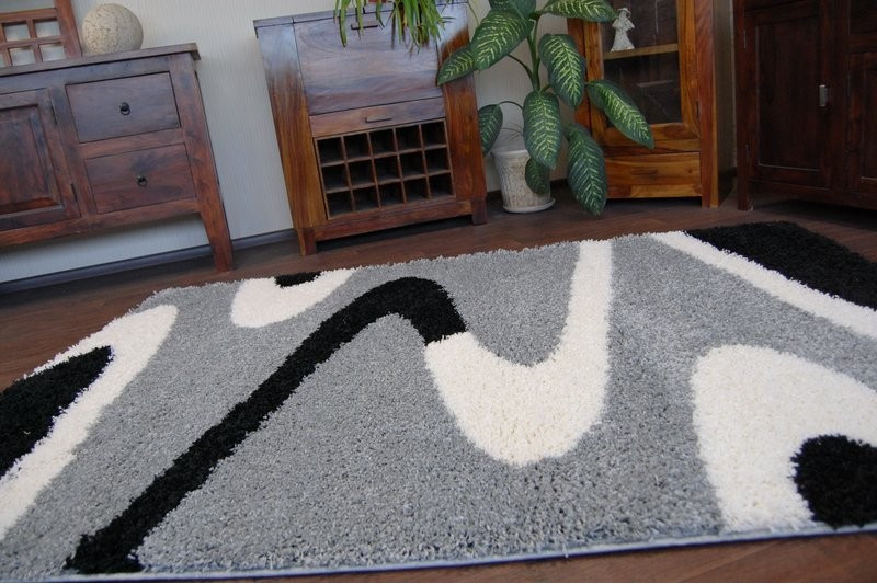 Koberec SHAGGY ZENA 3310 šedý / černý