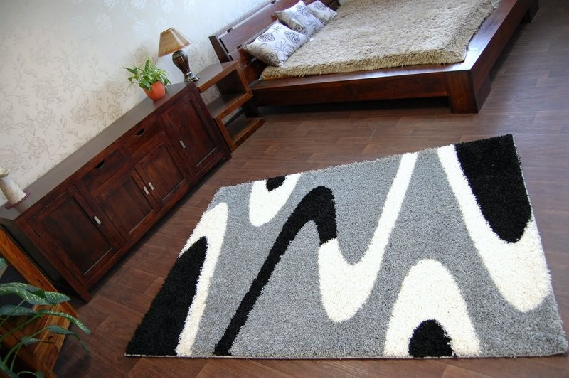 Koberec SHAGGY ZENA 3310 šedý / černý