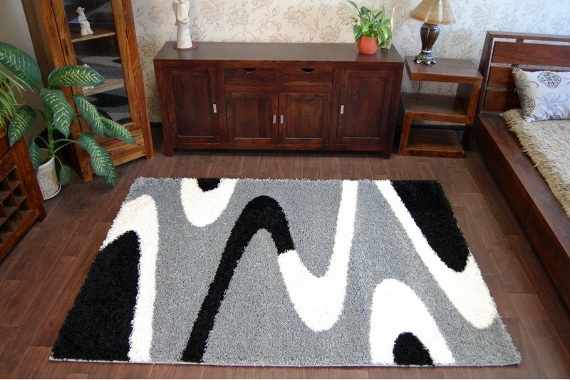 Koberec SHAGGY ZENA 3310 šedý / černý