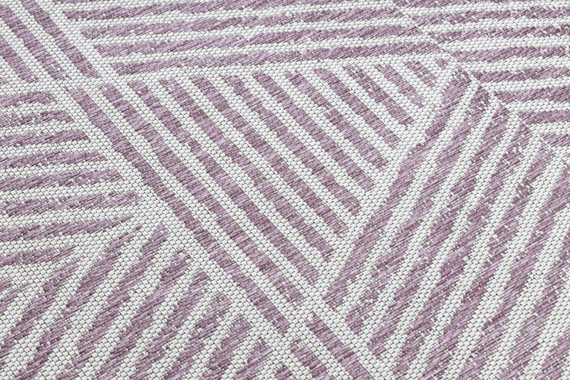 Koberec SIZAL COLOR 47176260 Linie, trojúhelníky, Zygzak - béžový / špinavě růžový