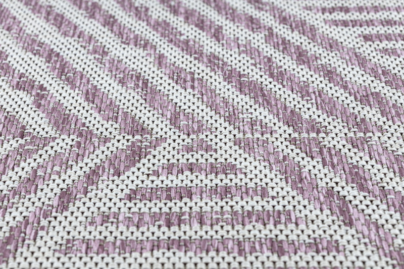Koberec SIZAL COLOR 47176260 Linie, trojúhelníky, Zygzak - béžový / špinavě růžový