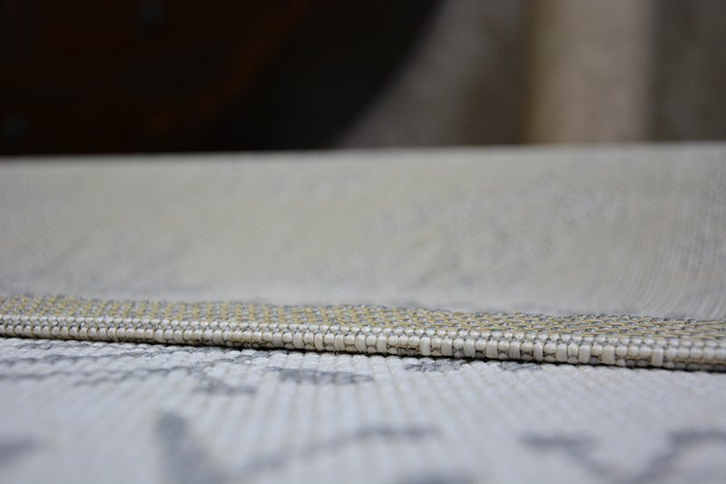 Koberec SIZAL FLAT 48774/367 Lístky ptáků krém šedý