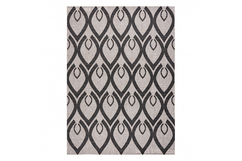 Koberec SIZAL FLOORLUX 20441 LISTÍ béž / černý