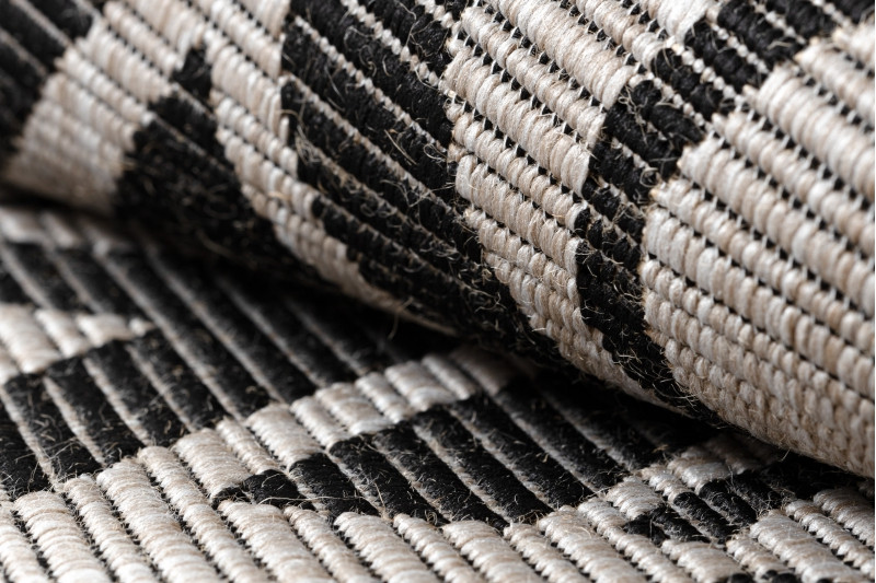 Koberec SIZAL FLOORLUX 20441 LISTÍ béž / černý