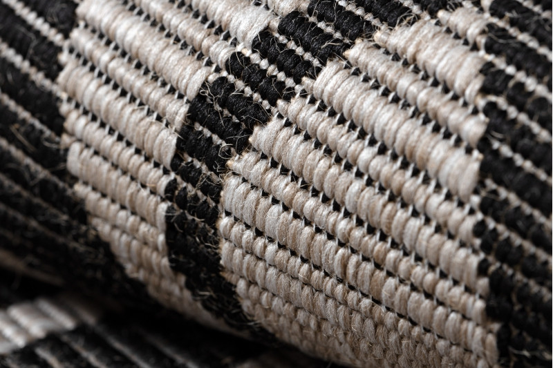 Koberec SIZAL FLOORLUX 20441 LISTÍ béž / černý