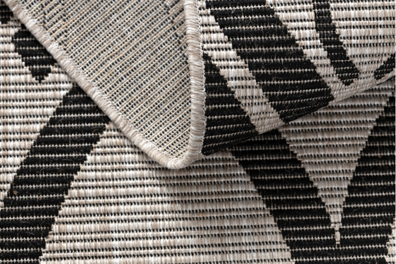 Koberec SIZAL FLOORLUX 20441 LISTÍ béž / černý