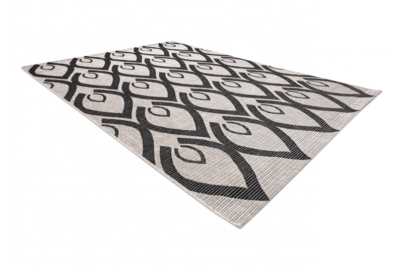 Koberec SIZAL FLOORLUX 20441 LISTÍ béž / černý