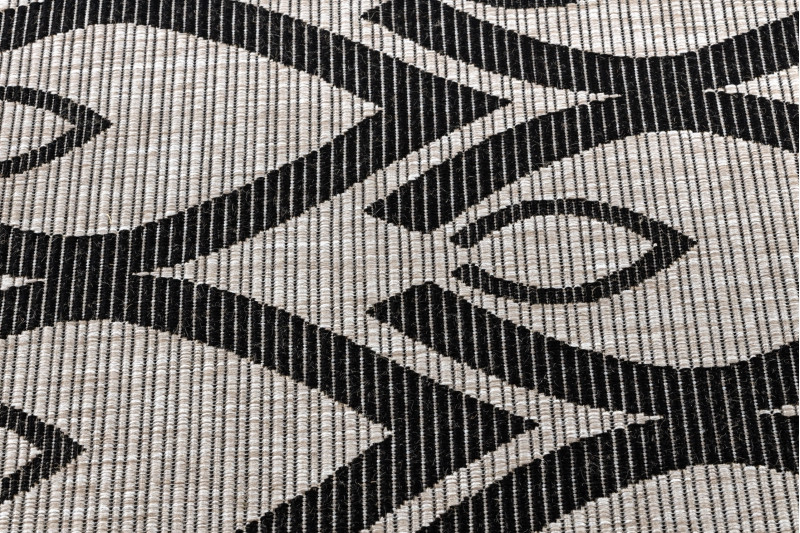 Koberec SIZAL FLOORLUX 20441 LISTÍ béž / černý