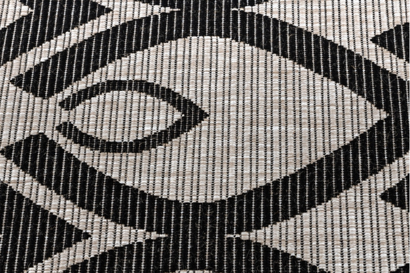 Koberec SIZAL FLOORLUX 20441 LISTÍ béž / černý