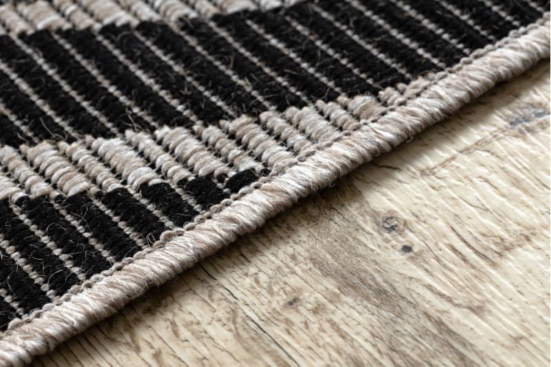 Koberec SIZAL FLOORLUX 20441 LISTÍ béž / černý