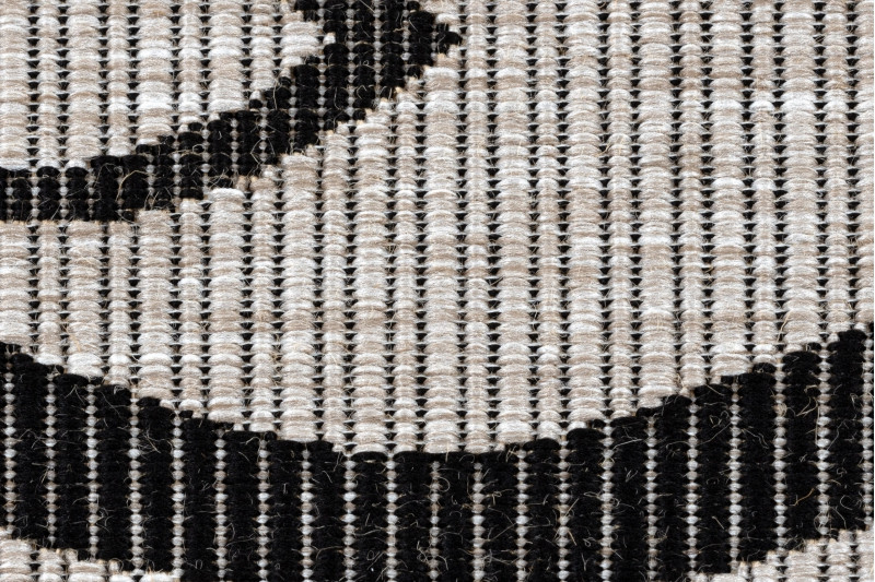 Koberec SIZAL FLOORLUX 20441 LISTÍ béž / černý