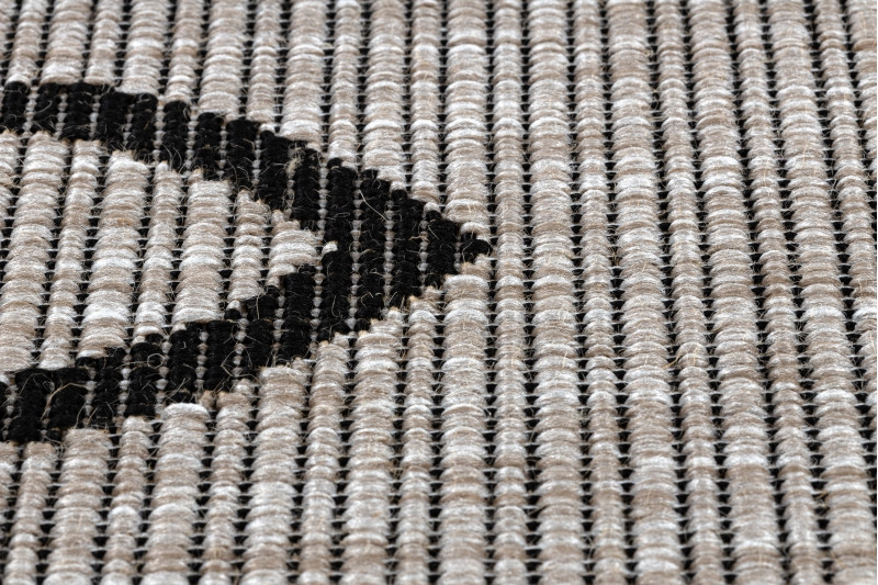 Koberec SIZAL FLOORLUX 20441 LISTÍ béž / černý