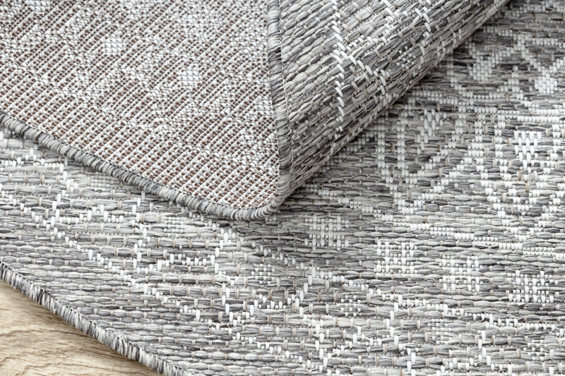 Koberec SIZAL LOFT 21207 Rozeta kruh BOHO sloní kost / stříbrný / taupe