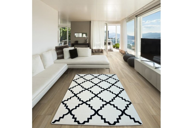 Koberec Sketch F343 Bílo / Černý