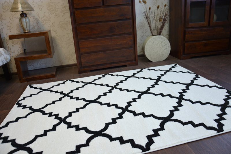 Koberec Sketch F343 Bílo / Černý