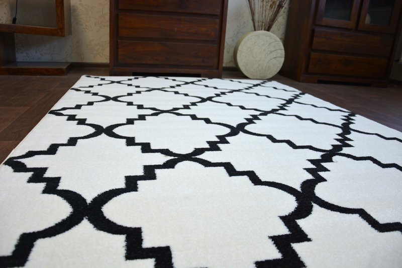 Koberec Sketch F343 Bílo / Černý