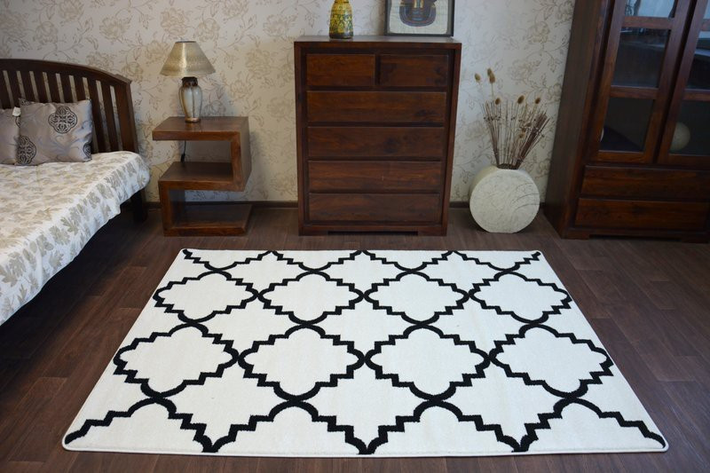 Koberec Sketch F343 Bílo / Černý