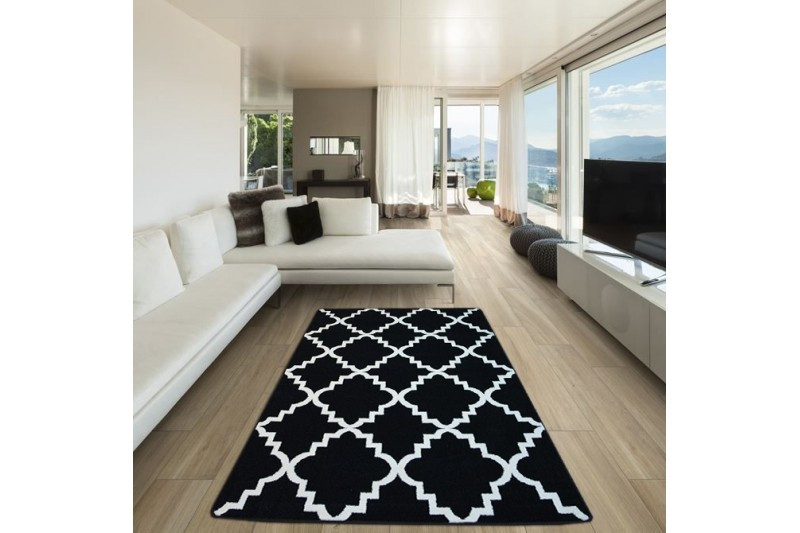 Koberec Sketch F343 Černo / Bílý